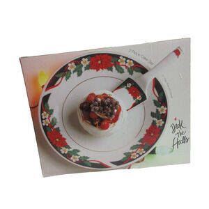 Tienshan "Deck the Halls" Fine China 2 Piece Christmas Cake Plate & Server Set